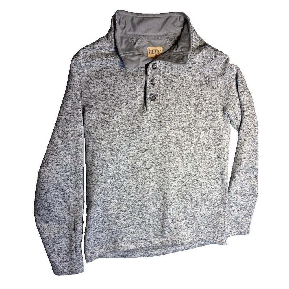 RedHead Big Horn Fleece Pullover Mens Sz M Gray Heather Thermal Fall Outdoor